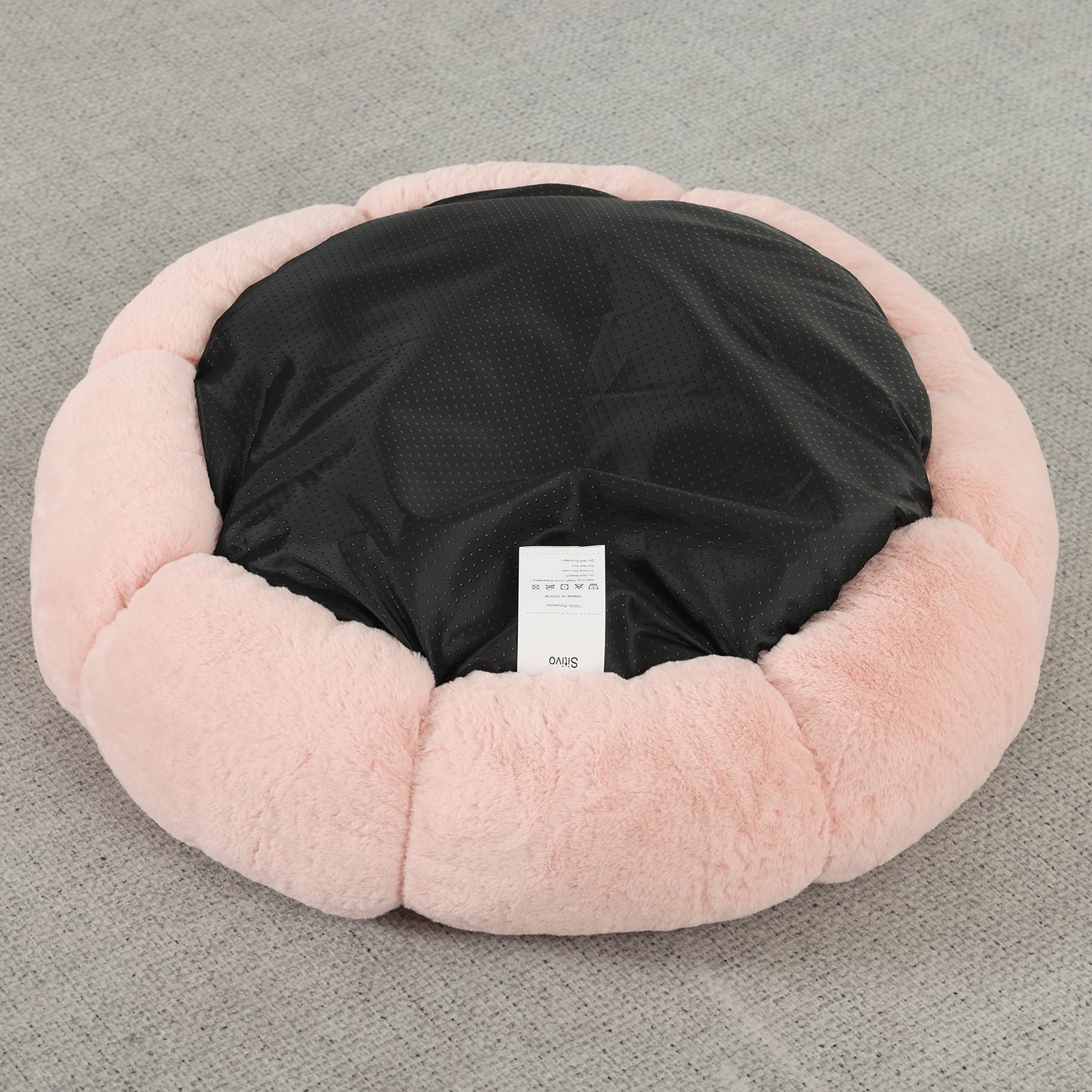SITIVO Circular Recessed Plush Cat Bed Warm and Comfortable