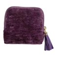 thumbnail image 2 of hengtong Small Travel Jewelry Case Organizer Holder Elegant Necklace Bangles Tassel Zipper Storage Bag Trinkets Pouch for Ladies Women Deep Violet, 2 of 6