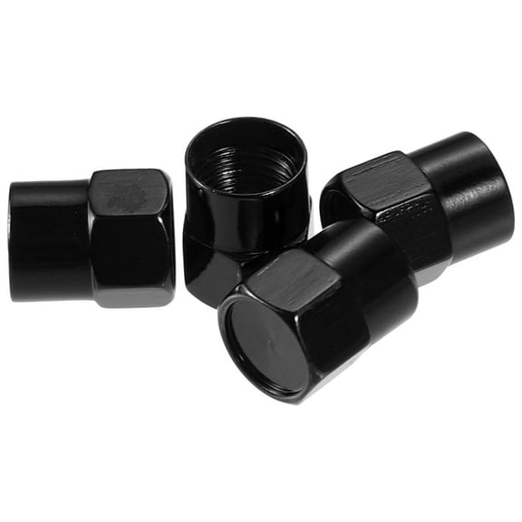 Unique Bargains 4 Pcs Universal Tire Valve Stem Caps for Car SUV Bike Trucks Motorcycles 12mm Aluminum Alloy Black