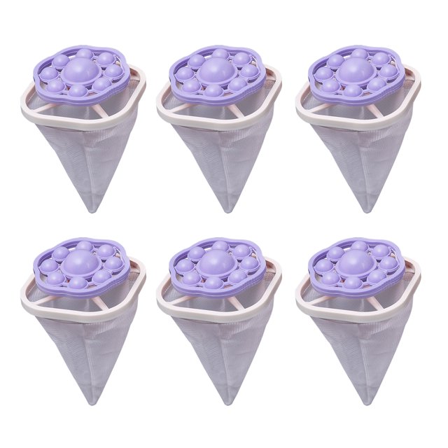 Visland 6 Pcs Floating Hair Filter Washing Machine Reusable Lint Trap Hair Catcher Hair Remover Laundry Tool for Washing Machine