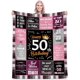 thumbnail image 1 of LHSHID 50th Birthday Gifts for Women Unique Happy Birthday Fleece Throw Blanket Funny 50 Years Old Birthday Decorations Gifts Best 50th Birthday Gfit Ideas for Mom Wife Sister Friends 50x60in, 1 of 6