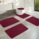 thumbnail image 5 of Juego de alfombras de baño de espuma, con forro polar grueso y suave, absorbentes y lavables a máquina, con base antideslizante para mayor seguridad en la ducha (Rojo), 5 of 9