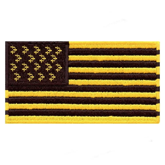 USA Flag Pittsburgh Black  Yellow Football Parody Embroidered Iron On Patch