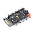 thumbnail image 3 of Opolski PC Computer 1 to 10 Multi Way PWM Cooler Cooling Fan Hub 4/3Pin SATA/4Pin Socket, 3 of 6