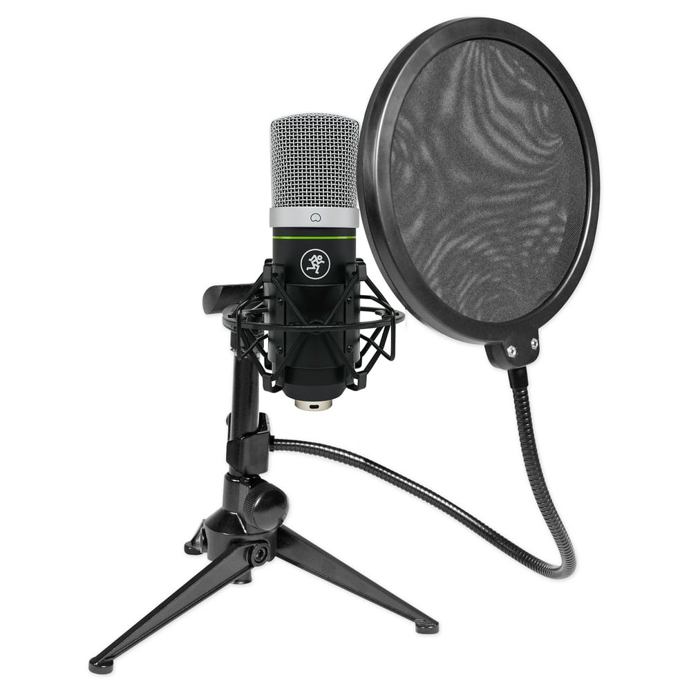 Mackie EM91CU USB Recording Zoom Podcast Microphone Mic+Desk Stand+Pop