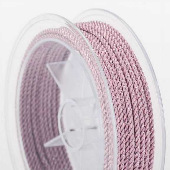 Nvzi 2mm 5yardsTwisted Cord Rope Decorative Cord Trim Rope for Crafts-Light Pink