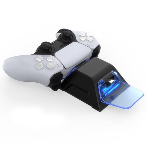 PS5 Charging Station with LED Light,Fast Charging Dock for PS5 Controllers,Dual Charging Ports with Charger Cable,Compact & Sleek Design Charging Stand for Controllers