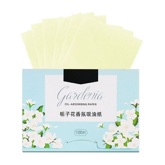 100 Pieces Oil Absorbing Paper Large Size Green Tea Facial Oil Control Blotting Sheets for Makeup and Skin Care