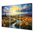 thumbnail image 2 of Designart "French Sunflower landscapes Country Charm IV" Floral Metal Wall Art Set, 2 of 5