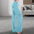 thumbnail image 2 of Women Casual Solid Button Micro Flare Pocket Drawstring Trousers Elastic Pants for Women Work Casual Womens Pants with Pockets Casual plus Size Casual Pants Suits for Women Casual Pants for Women with, 2 of 6