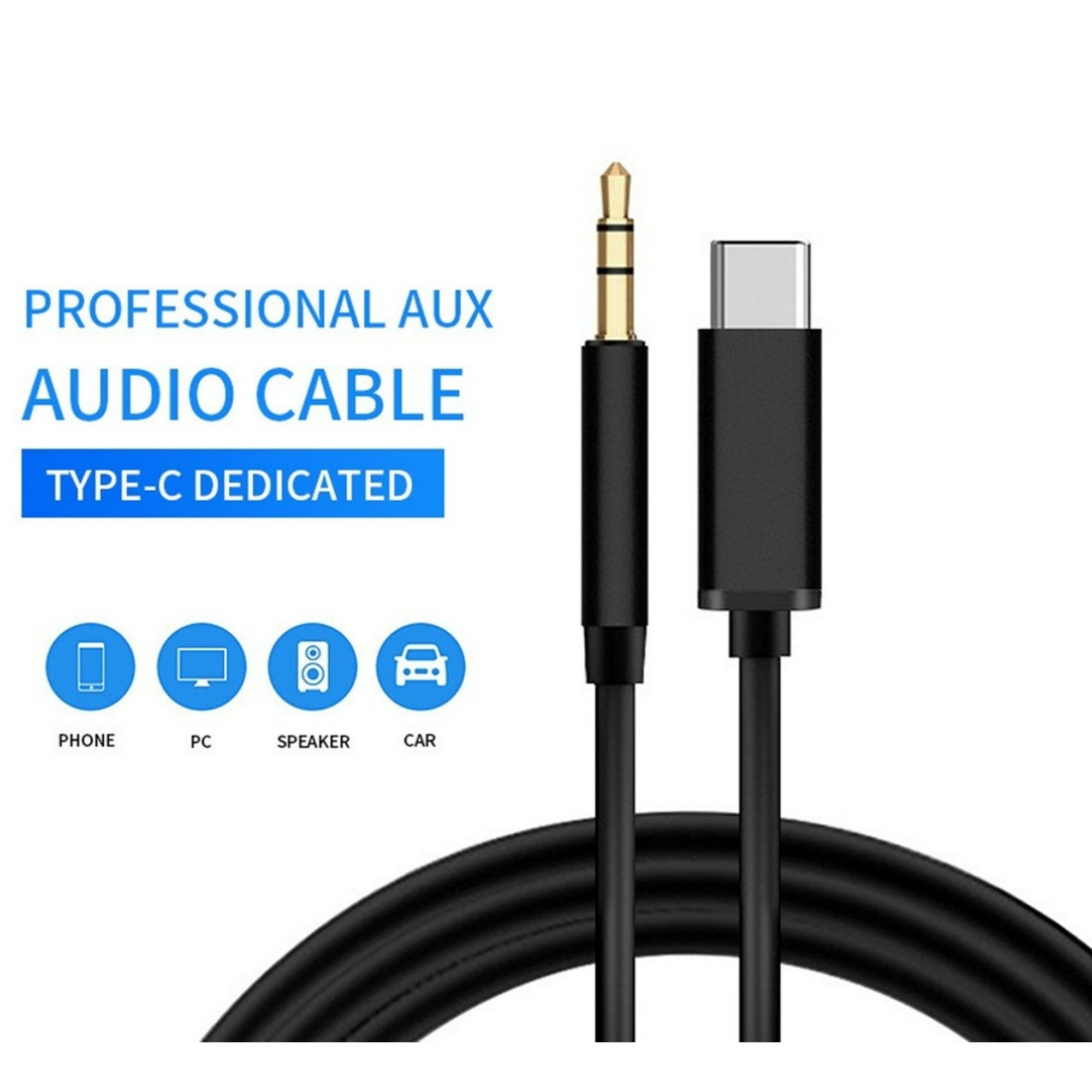 Type C to Audio Aux Jack Adapter USB C to Aux Cord Car Aux