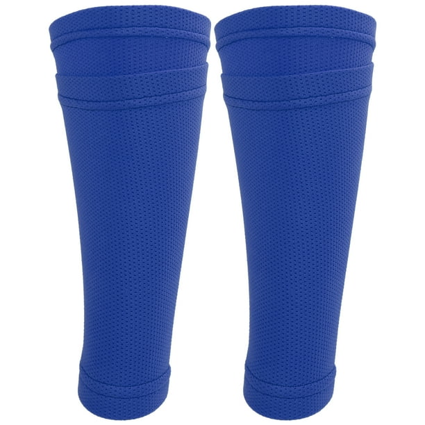1 Par de Espinilleras de Fútbol calcetines de Espinilleras de Fútbol mangas de Espinilleras de Doble Capa para Entrenamiento de Fútbol azul ANGGREK Otros