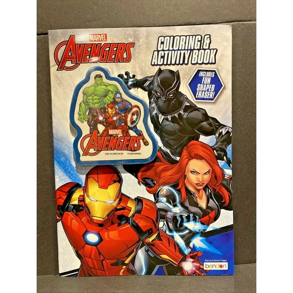 Avengers Coloring & Activity Book With Fun Shaped Eraser NEW