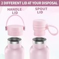 20Oz Insulated Water Bottle With Handle Lids,Stainless Steel Leak Proof