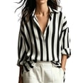 thumbnail image 3 of Horkkom Striped Shirt Women Long Sleeve Button Down Shirts Casual Loose Work Dress Shirts XXL, 3 of 7