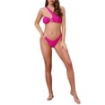 thumbnail image 2 of INSPIRAR CHIC Conjunto de Bikini de Dos Piezas con Tirante Asimétrico y Anillo Metálico, Parte Inferior Triangular, Pequeño, Rosa Rojo, 2 of 5