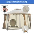 thumbnail image 4 of Seizeen 12 x 11ft Outdoor Gazebo W/Netting, Patio Easy-to-Install Gazebo Canopy Tent With Corner Curtain, Suitable For Backyard, Party, BBQ, Beige, 4 of 11