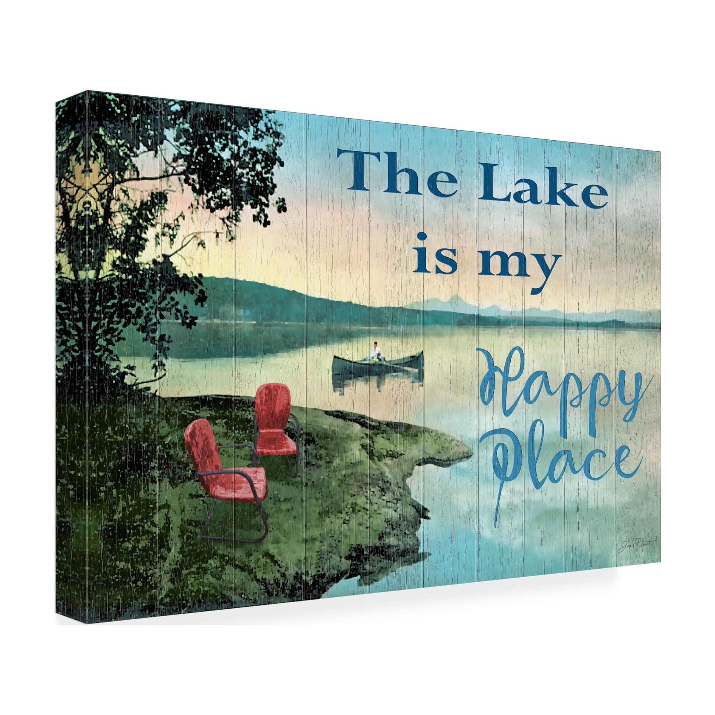 Trademark Fine Art 'The Lake Is My Happy Place' Canvas Art by Jean Plout