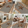 thumbnail image 5 of Western Texas Star Vintage Area Rugs 4'x6', Washable Small Throw Rugs for Office Bathroom, Rustic Wreath Wood Black Plaid Indoor Outdoor Rug Non-Slip Low Pile Carpet Runner Reversible Floor Mats, 5 of 8