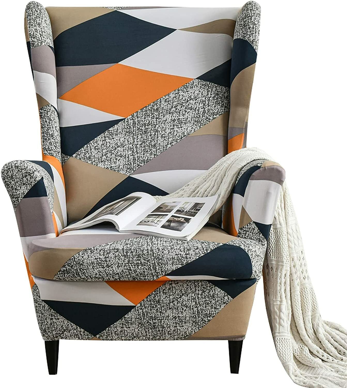 Stretch Recliner Wingback Chair Covers Wing Back Couch Seat Armchair Slipcover