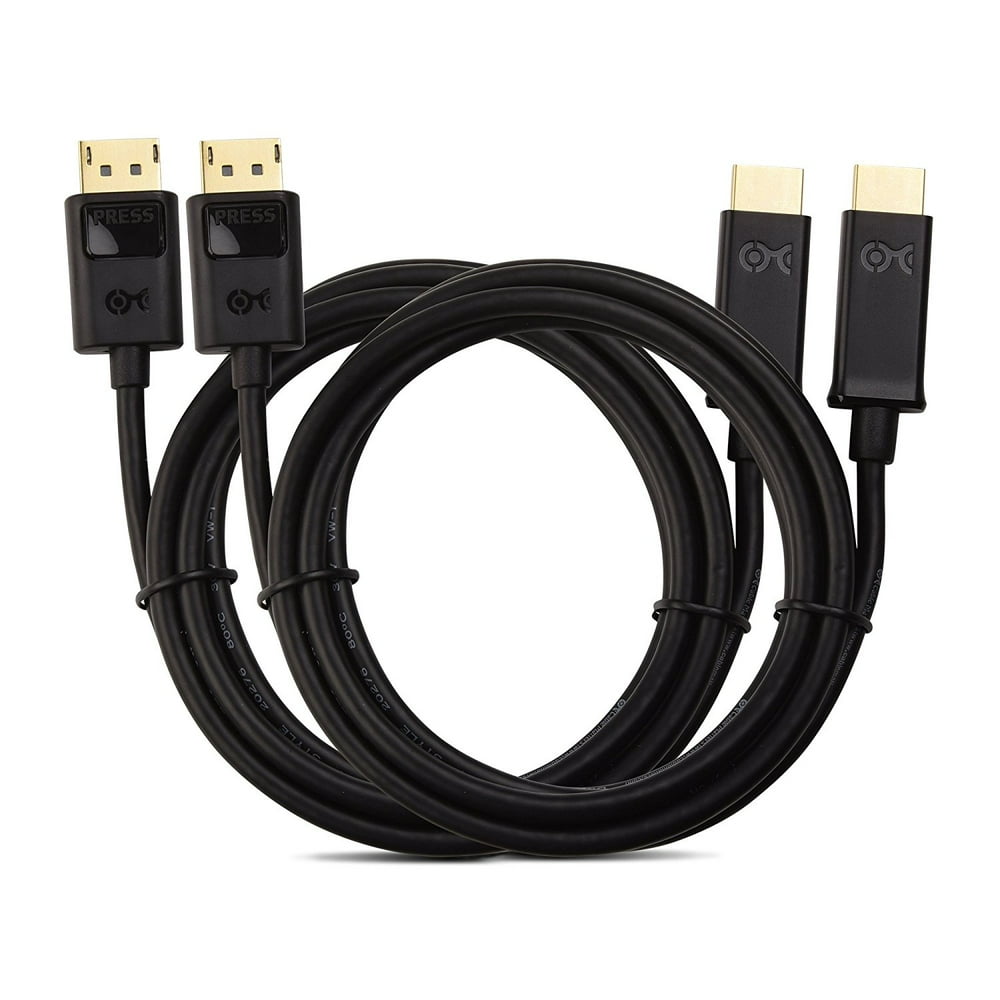 Cable Matters 2 Pack Unidirectional Displayport To Hdmi Cable Dp To Hdmi 6 Feet