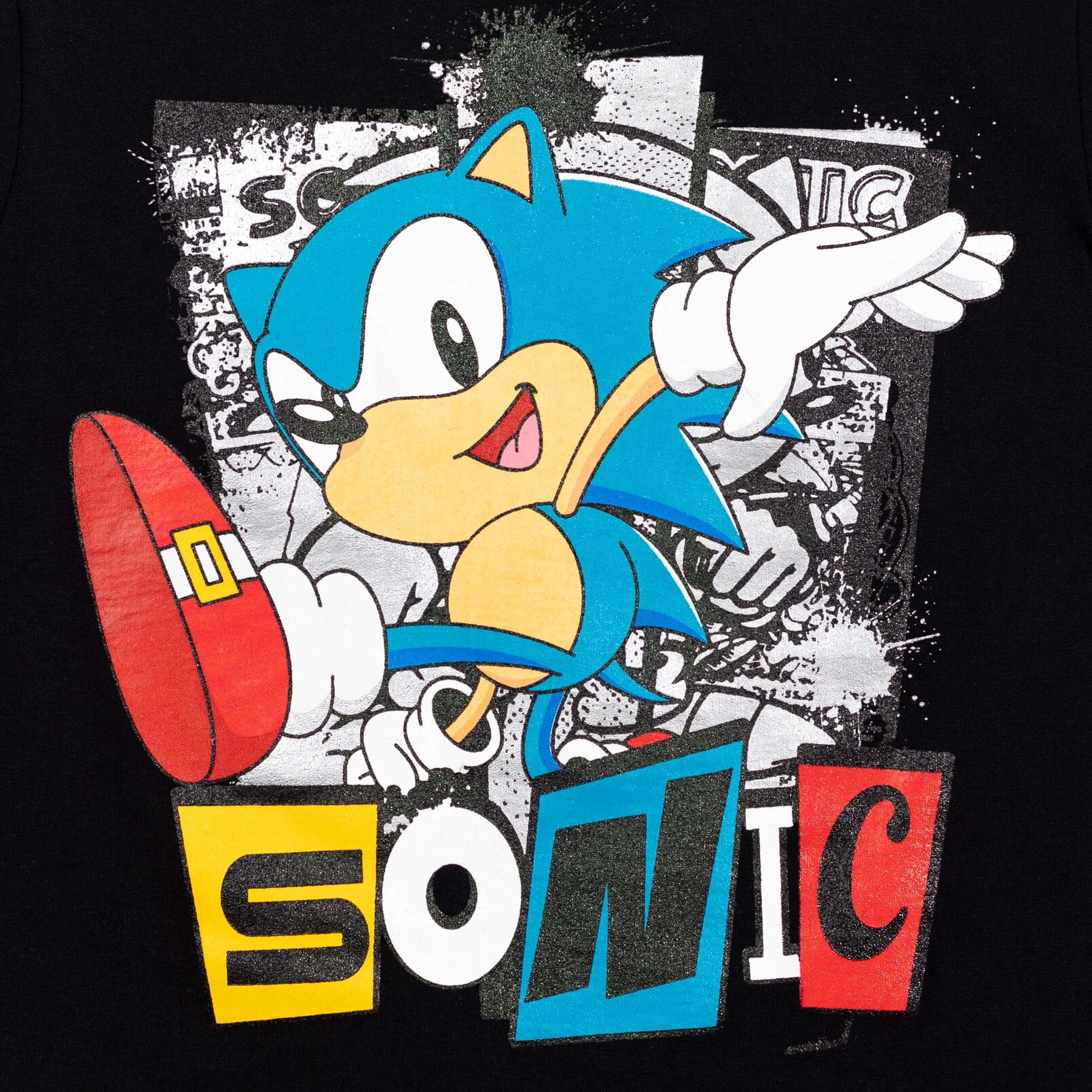 Sonic The Hedgehog Toddler Boys Athletic Pullover T-Shirt and Mesh Shorts Outfit Set Blue / Black 5T