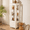 71'' White, variant on Euroco 71'' Freestanding Display Cabinet with 2 Storage Drawers, Upholstered Pantry with Ceiling Light,Wine Cabinet with Glass Door and Adjustable Shelves