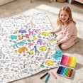 thumbnail image 6 of Soft Cozy DIY Coloring Throw Blanket All Ages Friendly Art Craft Blanket For Relaxation Household Home Decor, 6 of 8