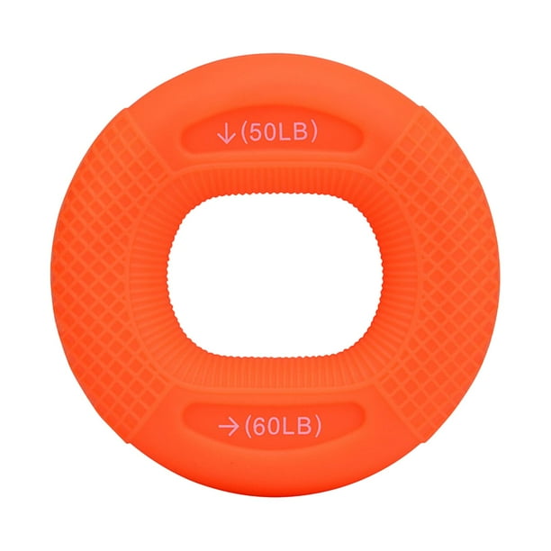 Ejercitador de agarre de mano, fortalecedor de muñeca, antebrazo, anillo de entrenamiento de fuerza Naranja 50LB 60LB