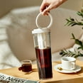 thumbnail image 4 of Kripyery 1L Cold Brew Cup with Filter Ring Handle Food Grade Transparent Hand-brewed Coffee Hand-ground Filter Cup Fine Mesh Strainer Dripping Coffee Maker Office Use, 4 of 8