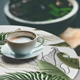 thumbnail image 3 of Ambesonne Tropical Fitted Round Tablecloth, Hawaii Exotic Palm Leaves, 36"- 40" Diameter, Army Green Emerald and White, 3 of 5