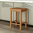thumbnail image 4 of Now Furniture 24" Counter Stool, Wooden Backless Bar Height Kitchen Stool, Pecan, 4 of 8