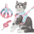 thumbnail image 1 of GHSDFBB AUTOWT Cat Harness Leash Set, Stylish Adjustable Breathable Escape Proof Cat Vest Harness, Color Splicing Cute Night Safe Pet Harness with Reflective Strap for Kitten, Puppy (Medium,, 1 of 7