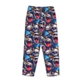 thumbnail image 3 of Lsque rock Skull blue record Print Women's Pajama Pants, Lounge Pant - Comfortable Home Wear,Elastic Waistband, Stylish Design-Medium, 3 of 9