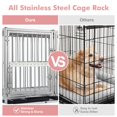 thumbnail image 5 of Aoile 48" Heavy Duty Stainless Steel 2-Door Dog Crate with Wheels and Removable Tray, 5 of 9