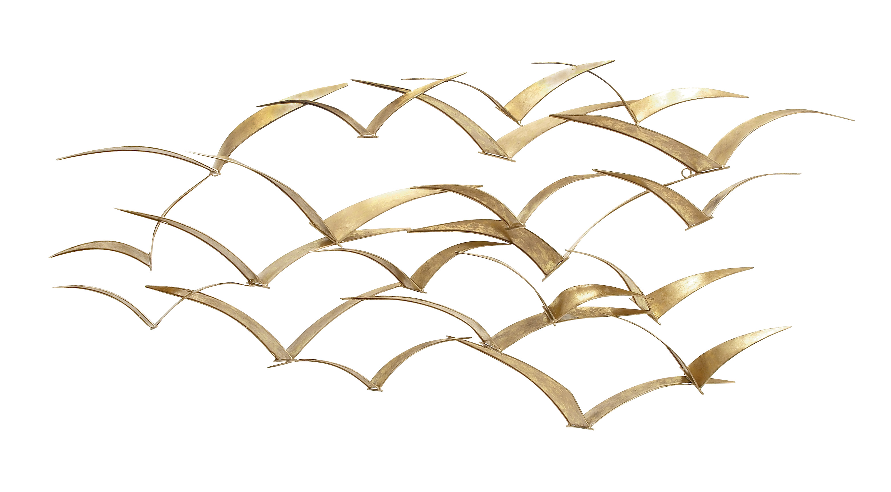 Decmode Indoor Gold Iron Birds Wall Decor Set Of 1 Walmart Com Walmart Com