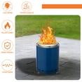 thumbnail image 6 of Smokeless Fire Pit - 7.1x7.1x9.7 Portable Outdoor Fireplace for Camping, Backyard Gatherings, BBQs - Blue Finish, 6 of 9
