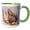 Green/White, variant on 3drose, Funny Squirrel Sits on a Tree Branch and Eats a Hazel Nut, 15oz Mug