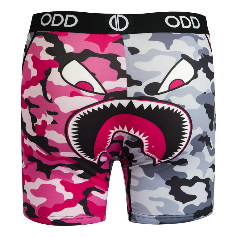 Odd Sox, Funny Men's Boxer Briefs Underwear, Warplane Pink Gray Camo, Fun  Print