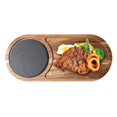 thumbnail image 1 of Injueey Tabla para servir carne, bandeja para servir de multiusos, para servir ovalado fácil de limpiar con piedra de pizarra para el Mostrada Injueey HA014336-00, 1 of 1
