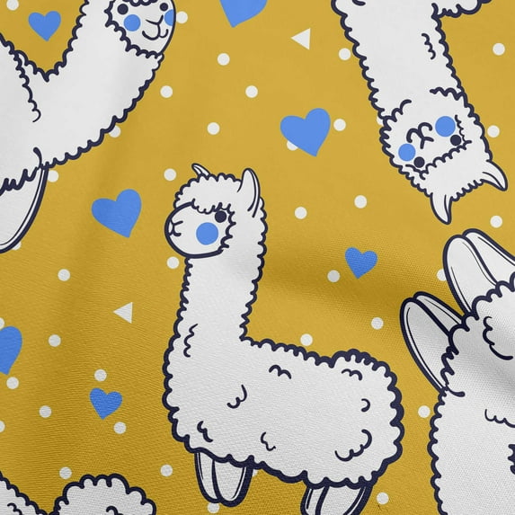 oneOone Cotton Cambric Yellow Fabric Sheep Nursery Decor Quilting Supplies Print Sewing Fabric By The Yard 42 Inch Wide