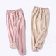 thumbnail image 4 of Puntoco moda mujer sólido más terciopelo elástico con cordones Casual pantalones de chándal Harem pantalones Puntoco Puntoco-7687, 4 of 9