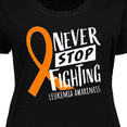 thumbnail image 4 of Inktastic Never Stop Fighting Leukemia Awareness Orange Ribbon Women's Plus Size T-Shirt, 4 of 5