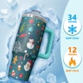 thumbnail image 4 of 30oz Christmas Ornaments Tumbler with Handle and Straw, Holiday Winter Coffee Cup, Festive Stainless Steel Insulated Mug, Xmas Day Gifts for Women, 4 of 5