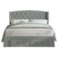 thumbnail image 2 of HMD Fauna King Tufted Upholstered Storage Panel Bed, Gray, 2 of 3