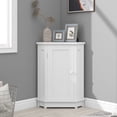 thumbnail image 3 of Harper & Bright Designs White Waterproof Bathroom Storage Cabinet, Triangle Corner Storage Cabinet with Adjustable Shelf, 3 of 14