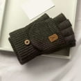 thumbnail image 4 of Lovzfmll Unisex Knit Convertible Gloves, Flip Top Outdoor Winter Gloves, Plush Thickened Warm Handwear for Urban and Outdoor, Dark Gray, 4 of 4