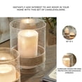 thumbnail image 4 of Signature Design by Ashley Eudocia Candle Holder Set, Seeded Glass and Hemp Rope, Shabby Chic Accent, Set of 2, 4 of 5