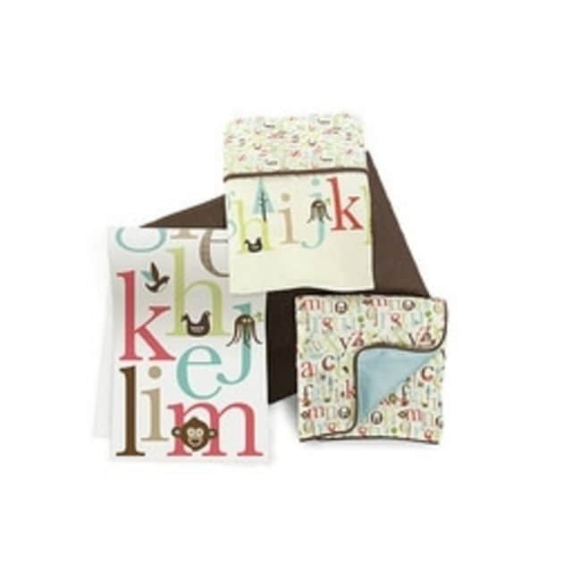 Skip Hop 4 Piece Set Crib Bedding With Decals Alphabet Zoo