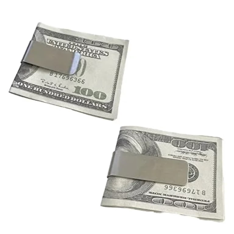 TIKA Stainless Steel Money Clip, Durable Silver Metal Cash and